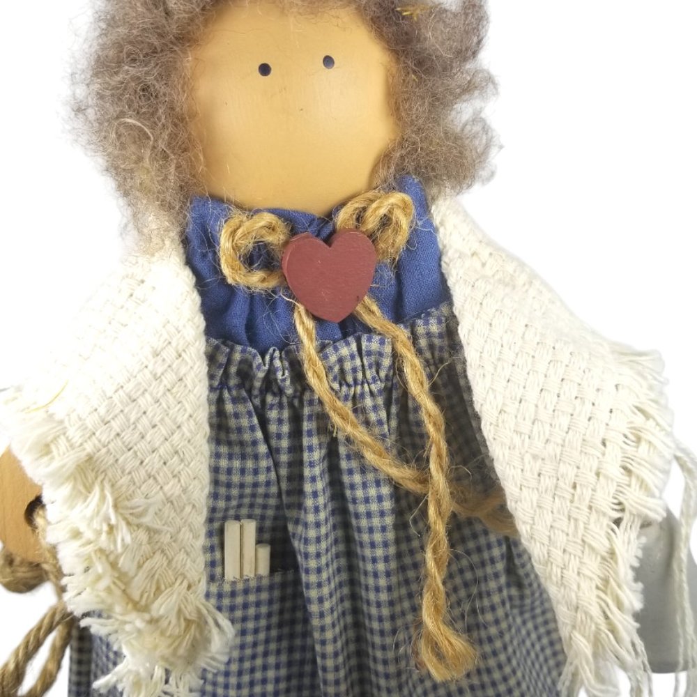 Vintage Lizzie High Margaret Bowman 1987 Collectible Wood Doll, Handmade Signed - Picture 2 of 15